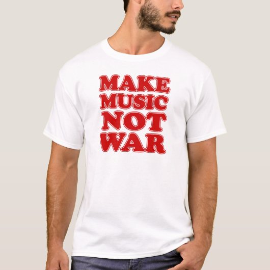 Muziek niet oorlog maken t-shirt (Voorkant)