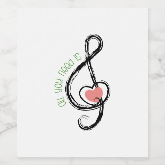 Muziek nodig wijn etiket (Enkel label)