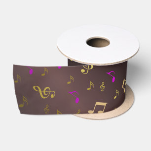 muziek, noot, sleutel, band, symbool, glanzend, el satijnen lint