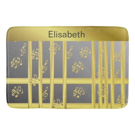 muziek, noot, slim, band, symbool, glanzend, elega badmat (Voorkant)