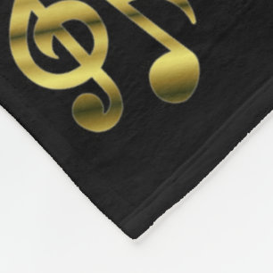 muziek, noot, slim, band, symbool, glanzend, elega fleece deken