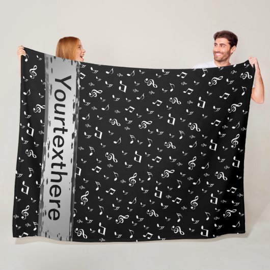 muziek, noot, slim, band, symbool, glanzend, elega fleece deken (In situ)
