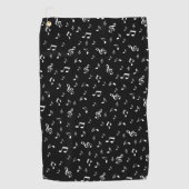 muziek, noot, slim, band, symbool, glanzend, elega golfhanddoek (Voorkant)