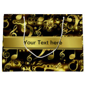 muziek, noot, vellen muziek, goud, banner, sjabloo groot cadeauzakje (Voorkant)