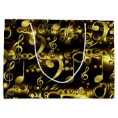 muziek, noot, vellen muziek, goud, banner, sjabloo groot cadeauzakje (Achterkant)