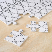 Muziek Nordic Knit Text ASCII Art Black and White Legpuzzel (Zijkant)