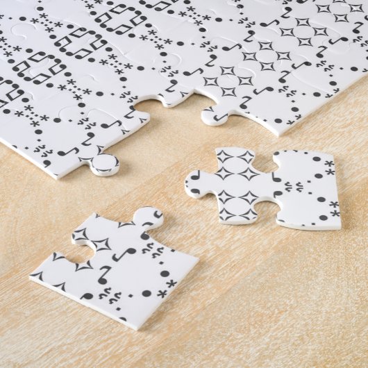 Muziek Nordic Knit Text ASCII Art Black and White Legpuzzel (Zijkant)