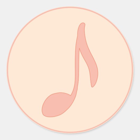 Muziek. Nota A. Muzikantengift Ronde Sticker (Voorkant)