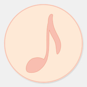 Muziek. Nota A. Muzikantengift Ronde Sticker