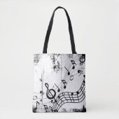 Muziek Note Art Design Antiek Grunge  Tote Bag (Voorkant)