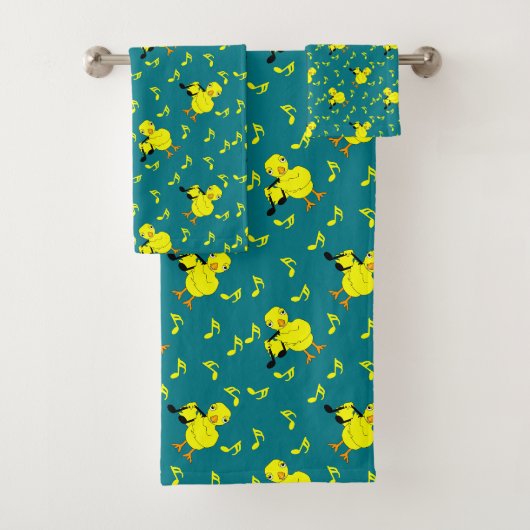 Muziek Note Chick Patroon Bad Handdoek (Insitu)