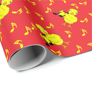 Muziek Note Chick Patroon Cadeaupapier