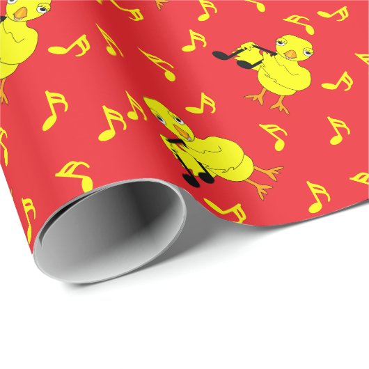 Muziek Note Chick Patroon Cadeaupapier (Rol Hoek)