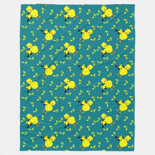 Muziek Note Chick Patroon Fleece Deken (Voorkant)