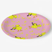 Muziek Note Chick Patroon Papieren Bordje (Gekanteld)
