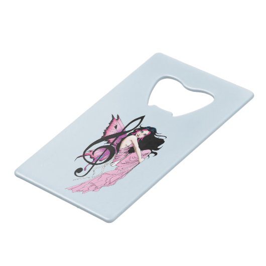 Muziek Note Fairy Creditkaart Flessenopener (Voorkant Gekanteld)