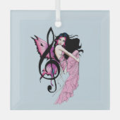 Muziek Note Fairy Glas Ornament (Voorkant)