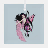 Muziek Note Fairy Glas Ornament (Achterkant)