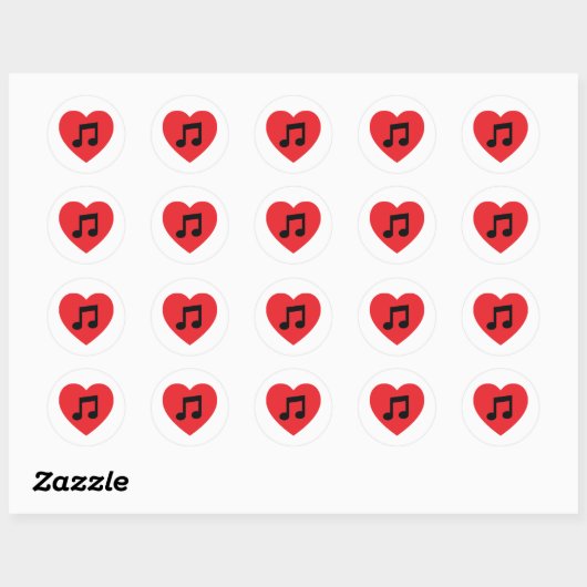 Muziek Note Heart Sticker (Vel)