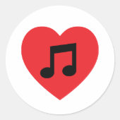 Muziek Note Heart Sticker (Voorkant)