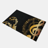 Muziek Note Luxe Grijs Goud Deurmat (Schuin)