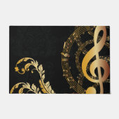 Muziek Note Luxe Grijs Goud Deurmat (Voorkant)