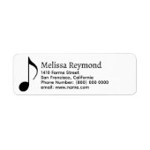 Muziek Note & Muzikant Naam zwart en wit Etiket (Voorkant)