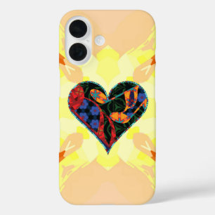 Muziek Note Patterned Heart iPhone 16 Hoesje
