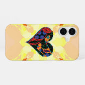 Muziek Note Patterned Heart iPhone 16 Hoesje (Achterkant horizontaal)