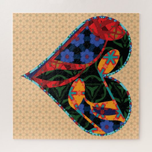 Muziek Note Patterned Heart Legpuzzel (Horizontaal)