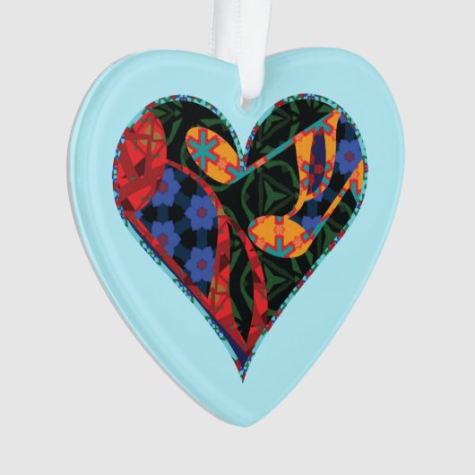 Muziek Note Patterned Heart Ornament (voorkant)