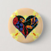 Muziek Note Patterned Heart Ronde Button 5,7 Cm (Voorkant)