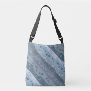 Muziek Note Strepen Blauw Crossbody Tas