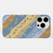 Muziek Note Strepen Bruin en Blauw Case-Mate iPhone Case (Achterkant (horizontaal))