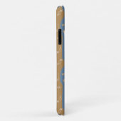 Muziek Note Strepen Bruin en Blauw Case-Mate iPhone Case (Achterkant/rechts)