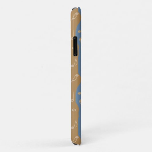 Muziek Note Strepen Bruin en Blauw Case-Mate iPhone Case (Achterkant/rechts)