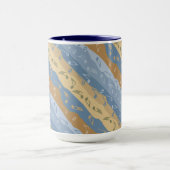 Muziek Note Strepen Bruin en Blauw Mok (Midden)