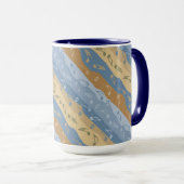 Muziek Note Strepen Bruin en Blauw Mok (Voorkant rechts)