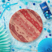 Muziek Note Strepen Rood Papieren Bordje (Feest)