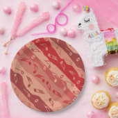 Muziek Note Strepen Rood Papieren Bordje (Feest)