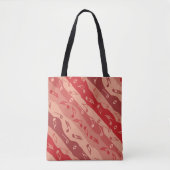 Muziek Note Strepen Rood Tote Bag (Voorkant)