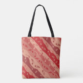 Muziek Note Strepen Rood Tote Bag (Achterkant)