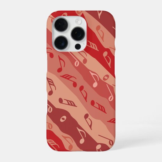 Muziek Note Stripes Reds iPhone Hoesje (Achterkant)