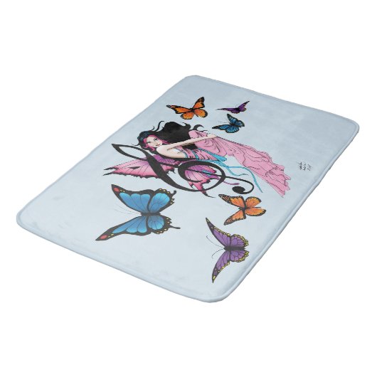 Muziek Note Vlinders Fairy Badmat (Gekanteld)