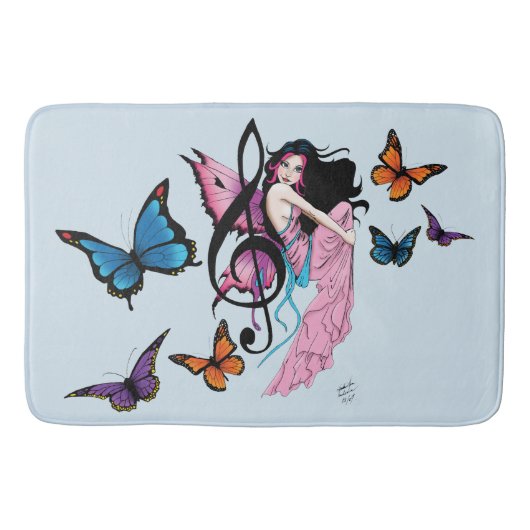 Muziek Note Vlinders Fairy Badmat (Voorkant)