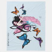 Muziek Note Vlinders Fairy Fleece Deken (Voorkant)