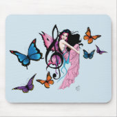 Muziek Note Vlinders Fairy Muismat (Voorkant)