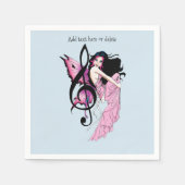 Muziek Note Vlinders Fairy Servet (Voorkant)