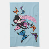 Muziek Note Vlinders Fairy Theedoek (Verticaal)