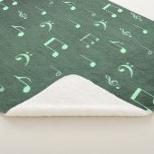 muziek, noten, patroon, goud, abstract, gouden; sherpa deken (3/4)